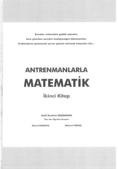ANTRENMANLARLA MATEMATİK İKİNCİ KİTAP YKS Fotokopi