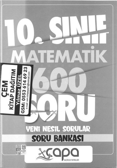 MATEMATİK 600 SORU YENİ NESİL SORULAR SORU BANKASI YKS Fotokopi