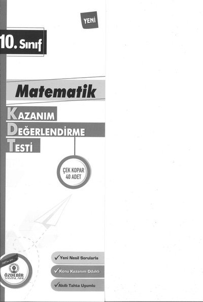 MATEMATİK KAZANIM DEĞERLENDİRME TESTİ YKS Fotokopi