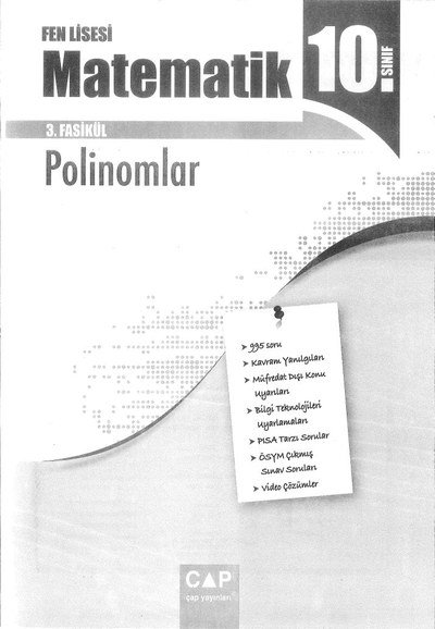 MATEMATİK 3. FASİKÜL POLİNOMLAR YKS Fotokopi