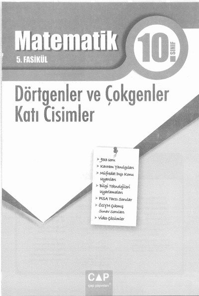 MATEMATİK 5. FASİKÜL DÖRTGENLER VE ÇOKGENLER KATI CİSİMLER YKS Fotokopi