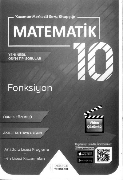 KAZANIM MERKEZLİ SORU KİTAPÇIĞI MATEMATİK FONKSİYON ÖRNEK ÇÖZÜMLÜ YKS Fotokopi