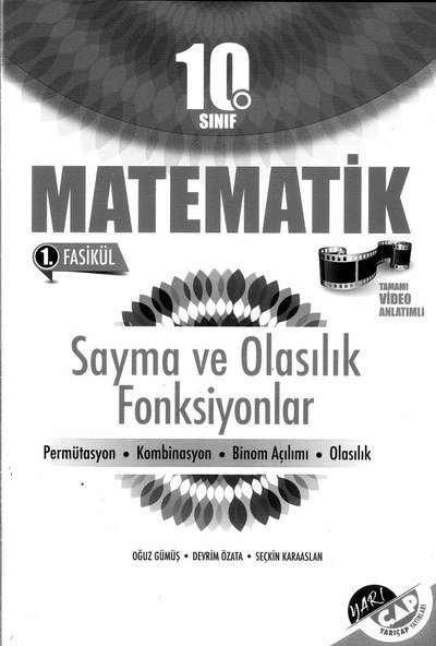 MATEMATİK 1. FASİKÜL SAYMA VE OLASILIK FONKSİYONLAR YKS Fotokopi