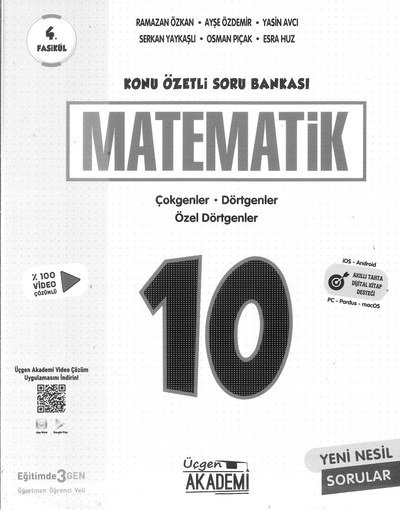 KONU ÖZETLİ SORU BANKASI MATEMATİK ÇOKGENLER DÖRTGENLER ÖZEL DÖRTGENLER YKS Fotokopi