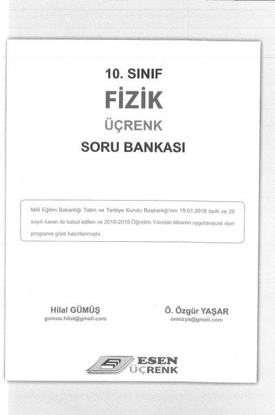 FİZİK ÜÇRENK SORU BANKASI YKS Fotokopi