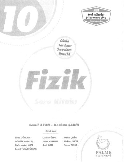 FİZİK SORU KİTABI OKULA YARDIMCI SINAVLARA HAZIRLIK YKS Fotokopi