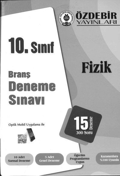 BRANŞ DENEME SINAVI FİZİK 15 DENEME 300 SORU YKS Fotokopi