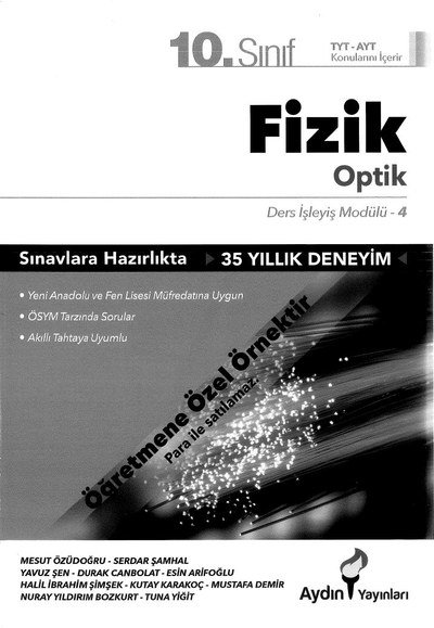 FİZİK OPTİK DERS İŞLEYİŞ MODÜLÜ YKS Fotokopi
