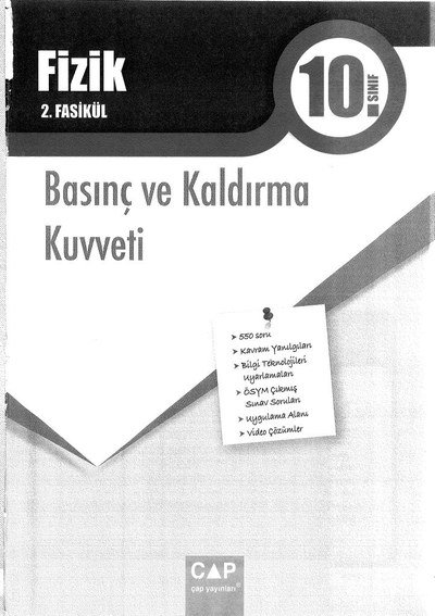 FİZİK 2. FASİKÜL BASINÇ VE KALDIRMA KUVVETİ YKS Fotokopi