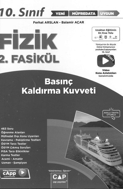 FİZİK 2. FASİKÜL BASINÇ VE KALDIRMA KUVVETİ YKS Fotokopi