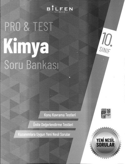 PRO & TEST KİMYA SORU BANKASI YENİ NESİL SORULAR YKS Fotokopi