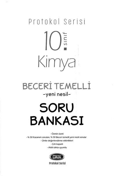 KİMYA BECERİ TEMELLİ YENİ NESİL SORU BANKASI YKS Fotokopi