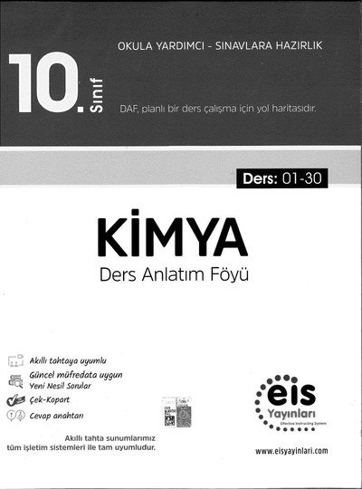 KİMYA DERS ANLATIM FÖYÜ YKS Fotokopi