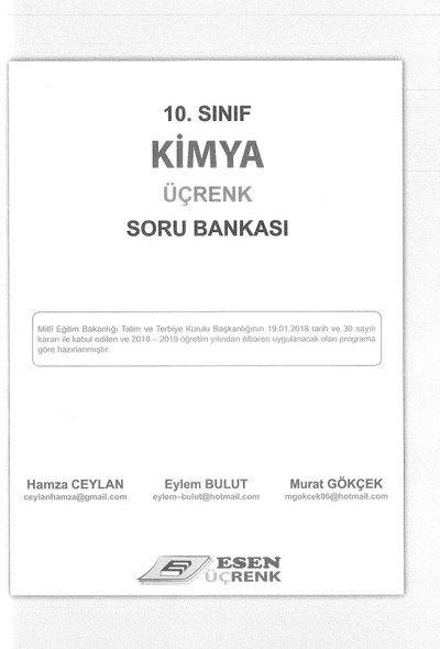 KİMYA ÜÇRENK SORU BANKASI YKS Fotokopi
