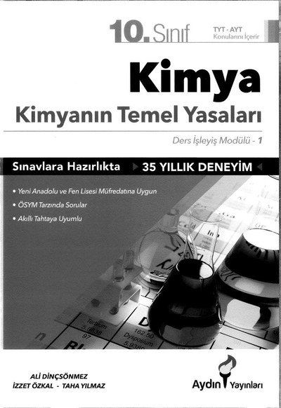 KİMYA KİMYANIN TEMEL YASALARI DERS İŞLEYİŞ MODÜLÜ 1 YKS Fotokopi