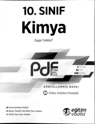 KİMYA PLANLI DERS FÖYÜ YKS Fotokopi