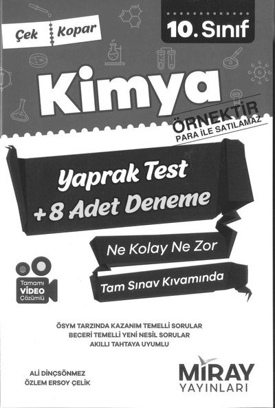 KİMYA YAPRAK TEST +8 ADET DENEME YKS Fotokopi