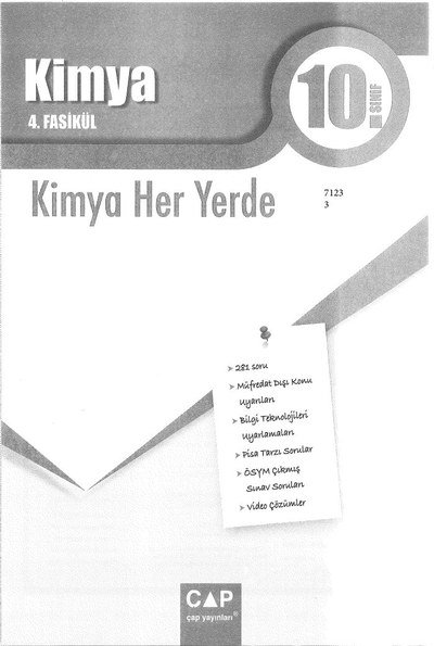 KİMYA 4. FASİKÜL KİMYA HER YERDE YKS Fotokopi