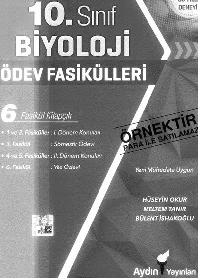 BİYOLOJİ ÖDEV FASİKÜLLERİ 6 FASİKÜL KİTAPÇIK YKS Fotokopi