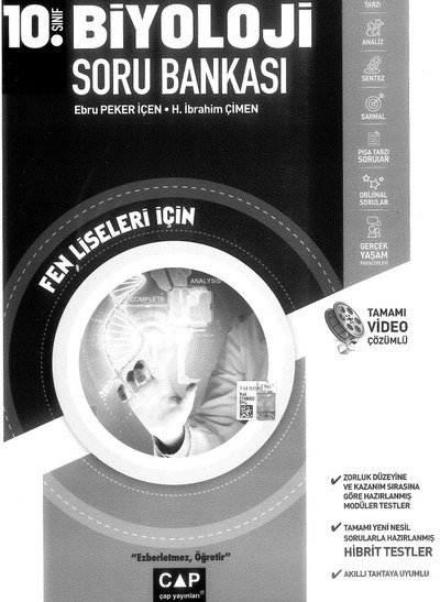 FEN LİSELERİ İÇİN BİYOLOJİ SORU BANKASI TAMAMI VİDEO ÇÖZÜMLÜ YKS Fotokopi