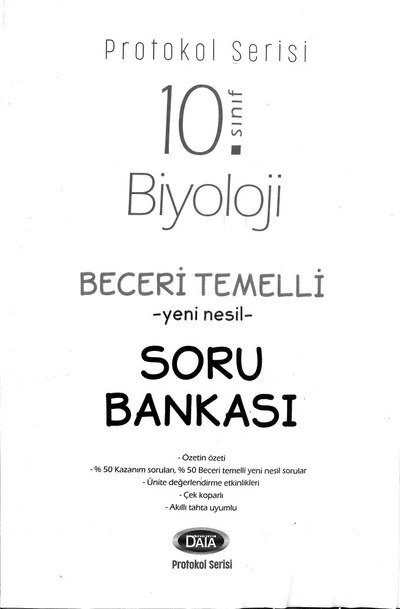 BİYOLOJİ BECERİ TEMELLİ SORU BANKASI YKS Fotokopi