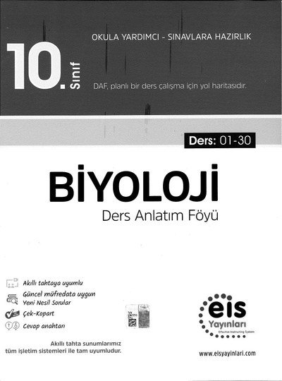 BİYOLOJİ DERS ANLATIM FÖYÜ YKS Fotokopi