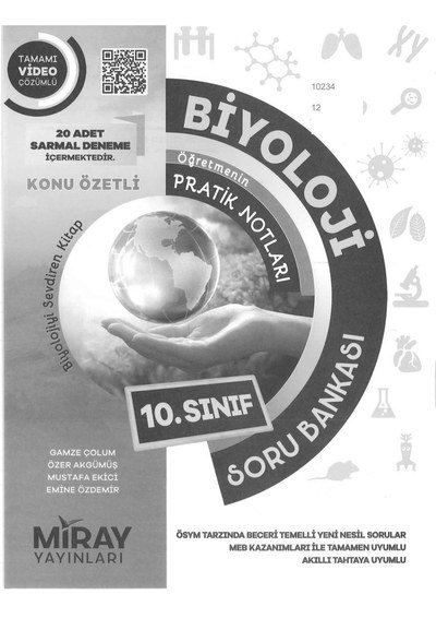 BİYOLOJİ ÖĞRETMENİN PRATİK NOTLARI SORU BANKASI KONU ÖZETLİ YKS Fotokopi