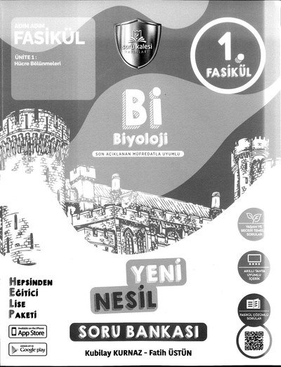 Bİ BİYOLOJİ YENİ NESİL SORU BANKASI ADIM ADIM FASİKÜL YKS Fotokopi