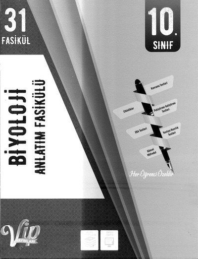 BİYOLOJİ ANLATIM FASİKÜLÜ 31 FASİKÜLÜ YKS Fotokopi