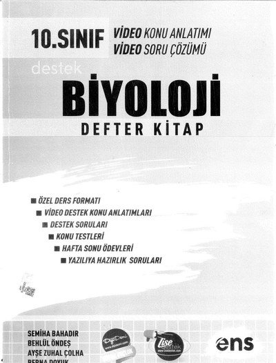 BİYOLOJİ DEFTER KİTAP KONU ANLATIMI SORU ÇÖZÜMÜ YKS Fotokopi