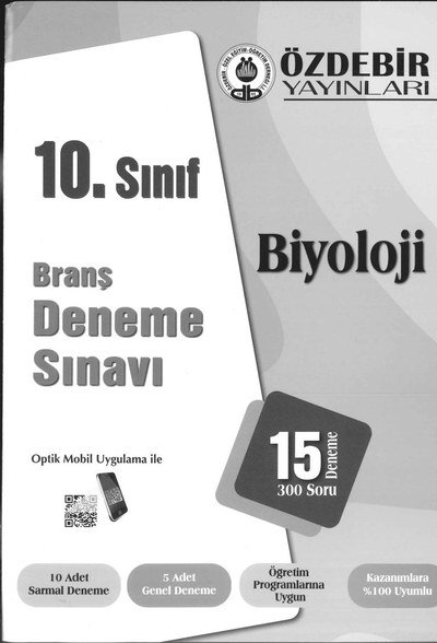 BRANŞ DENEME SINAVI BİYOLOJİ 15 DENEME 300 SORU YKS Fotokopi