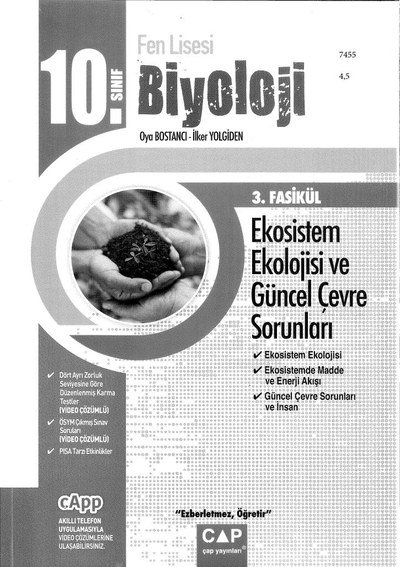 BİYOLOJİ 3. FASİKÜL EKOSİSTEM EKOLOJİSİ VE GÜNCEL ÇEVRE SORUNLARI YKS Fotokopi