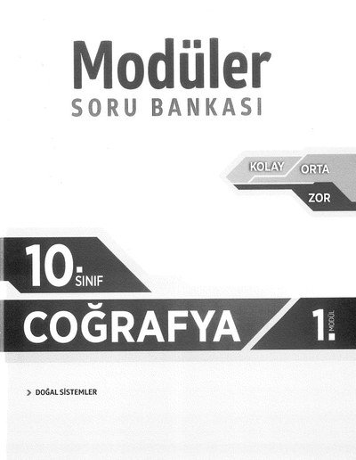 MODÜLER SORU BANKASI COĞRAFYA 1. MODÜL DOĞAL SİSTEMLER YKS Fotokopi