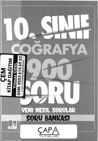 COĞRAFYA 900 SORU YENİ NESİL SORULAR SORU BANKASI YKS Fotokopi