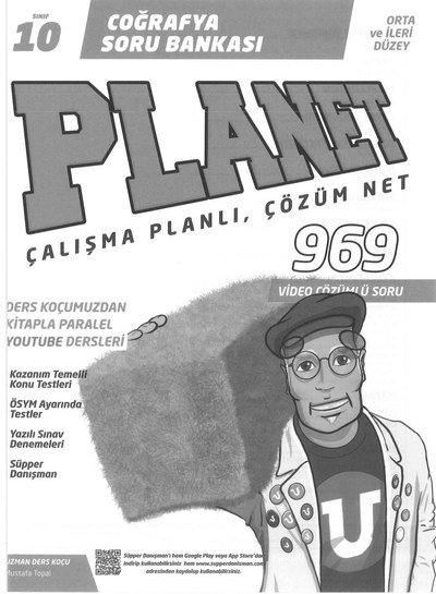 COĞRAFYA SORU BANKASI PLANET ÇALIŞMA PLANLI ÇÖZÜM NET 969 SORU YKS Fotokopi
