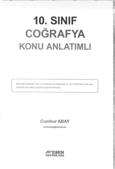 COĞRAFYA KONU ANLATIMLI YKS Fotokopi