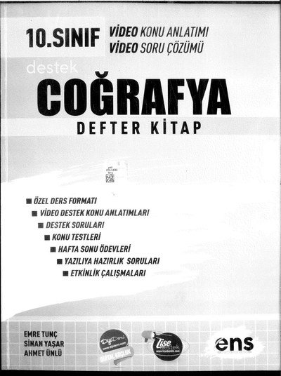 COĞRAFYA DEFTER KİTAP KONU ANLATIMI SORU ÇÖZÜMÜ YKS Fotokopi