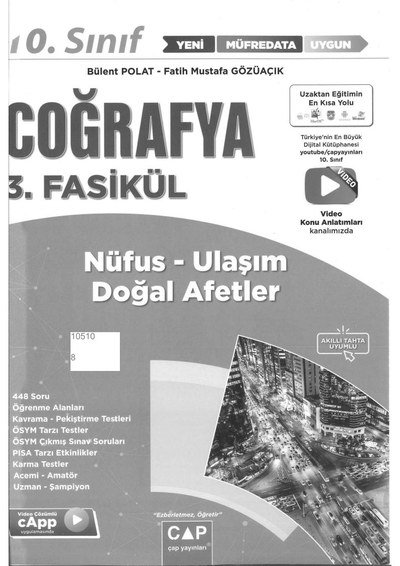 COĞRAFYA 3. FASİKÜL NÜFUS ULAŞIM DOĞAL AFETLER YKS Fotokopi