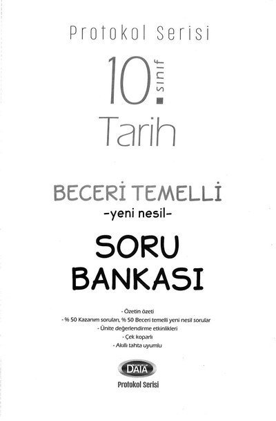 TARİH BECERİ TEMELLİ YENİ NESİL SORU BANKASI YKS Fotokopi