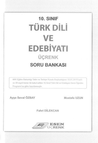 TÜRK DİLİ VE EDEBİYATI ÜÇRENK SORU BANKASI YKS Fotokopi