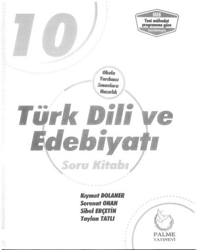 TÜRK DİLİ VE EDEBİYATI SORU KİTABI YKS Fotokopi