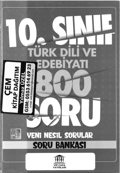 TÜRK DİLİ VE EDEBİYATI 800 SORU YENİ NESİL SORULAR SORU BANKASI YKS Fotokopi