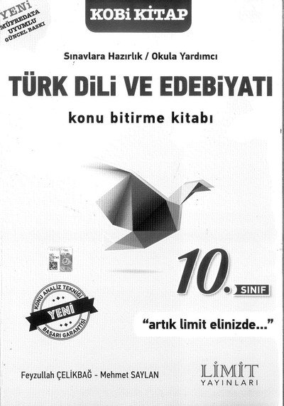TÜRK DİLİ VE EDEBİYATI KONU BİTİRME KİTABI YKS Fotokopi
