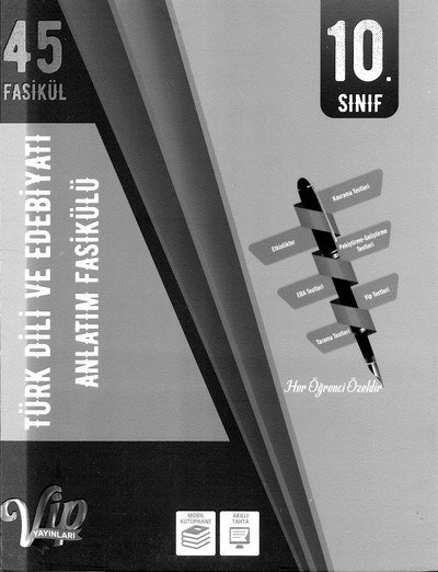 TÜRK DİLİ VE EDEBİYATI ANLATIM FASİKÜLÜ 45 FASİKÜL YKS Fotokopi