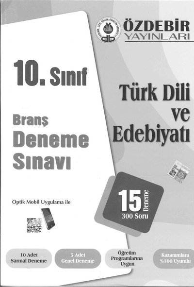 BRANŞ DENEME SINAVI TÜRK DİLİ VE EDEBİYATI 15 DENEME 300 SORU YKS Fotokopi