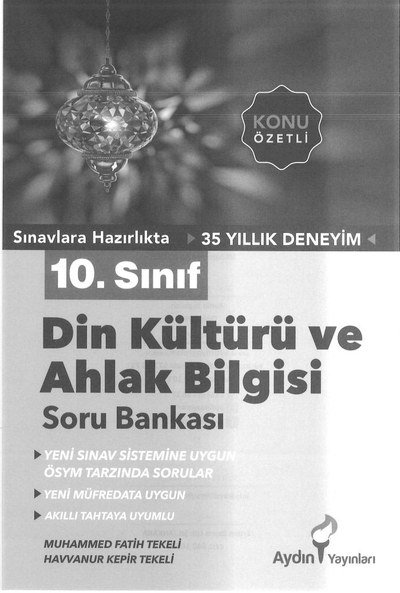 DİN KÜLTÜRÜ VE AHLAK BİLGİSİ SORU BANKASI YKS Fotokopi