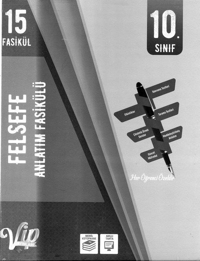 FELSEFE ANLATIM FASİKÜLÜ 15 FASİKÜL YKS Fotokopi