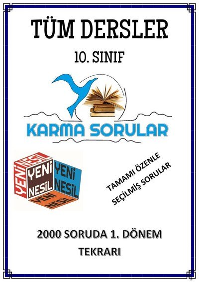 TÜM DERSLER 2000 SORUDA 1. DÖNEM TEKRARI YKS Fotokopi