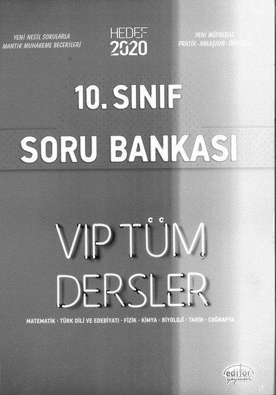 SORU BANKASI VIP TÜM DERSLER YKS Fotokopi