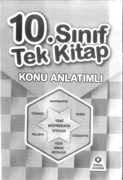 TEK KİTAP KONU ANLATIMLI YENİ MÜFREDATA UYGUN YKS Fotokopi